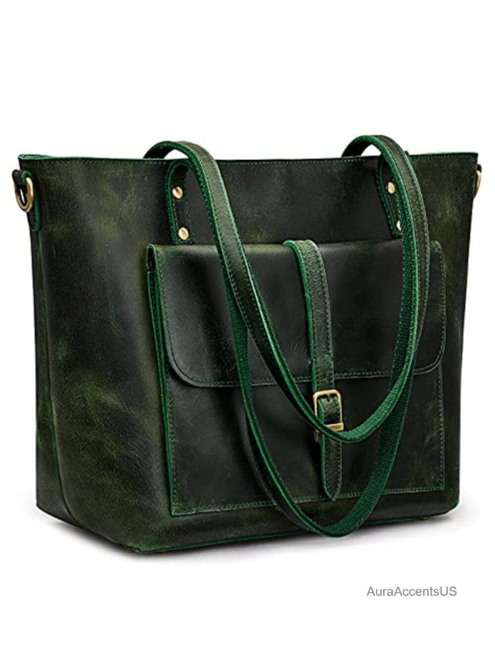 Genuine Leather Tote Bag Large Shoulder Purse Work Travel Laptop Handbag Vintage